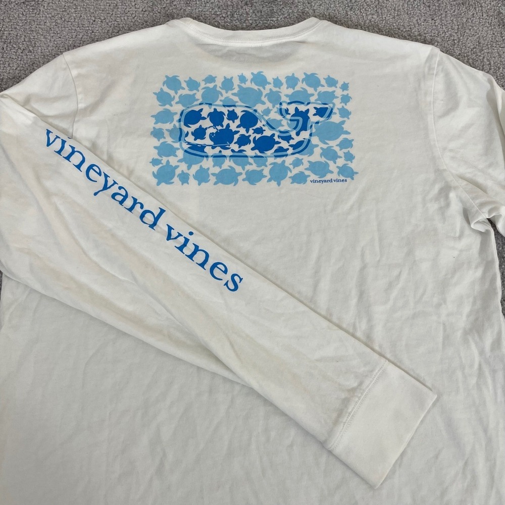 Vineyard Vines‎ T Shirt Boys Extra Large 18 Sea Turtles Whale Pocket Long Sleeve